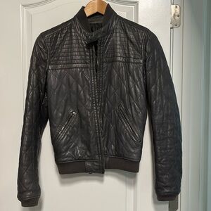 Diesel grey soft lambskin leather Jacket Size S